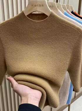 半高领红色内搭软糯修身显瘦女装洋气毛衣韩系五分袖春夏季上衣