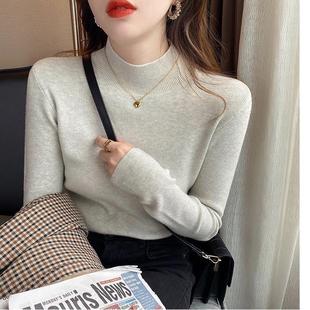 针织衫女半高领打底衫内搭秋冬洋气毛衣2024年新款高级感早秋上衣
