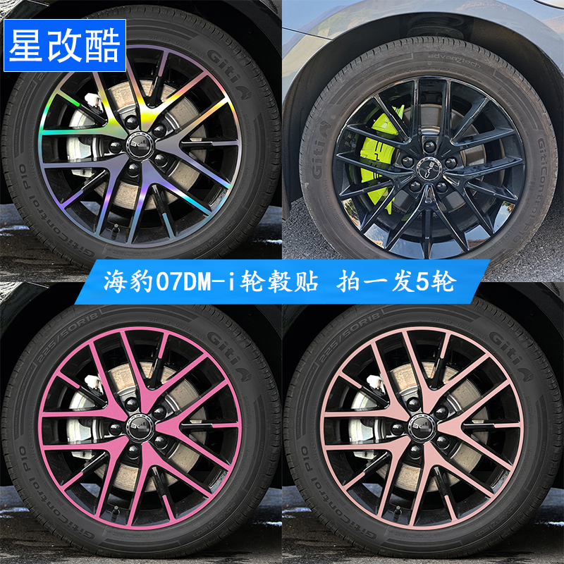 比亚迪海豹07dmi改装黑化轮毂贴