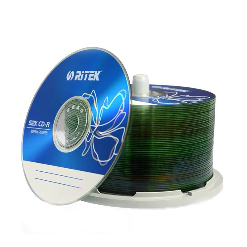 莱德五彩CD-R52X空白刻录光盘700M视频80分钟50片一次性原装正品