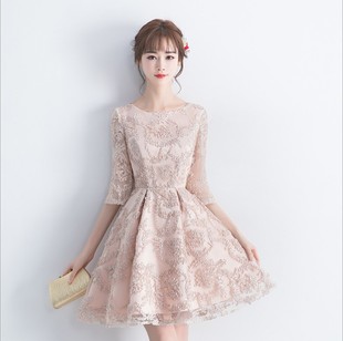 韩版 气质超仙中长款 新款 显瘦女装 网纱裙子 修身 蕾丝连衣裙2018秋季