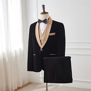 西安出租西装套装男士修身西服纯色结婚礼服商务休闲年会主持人
