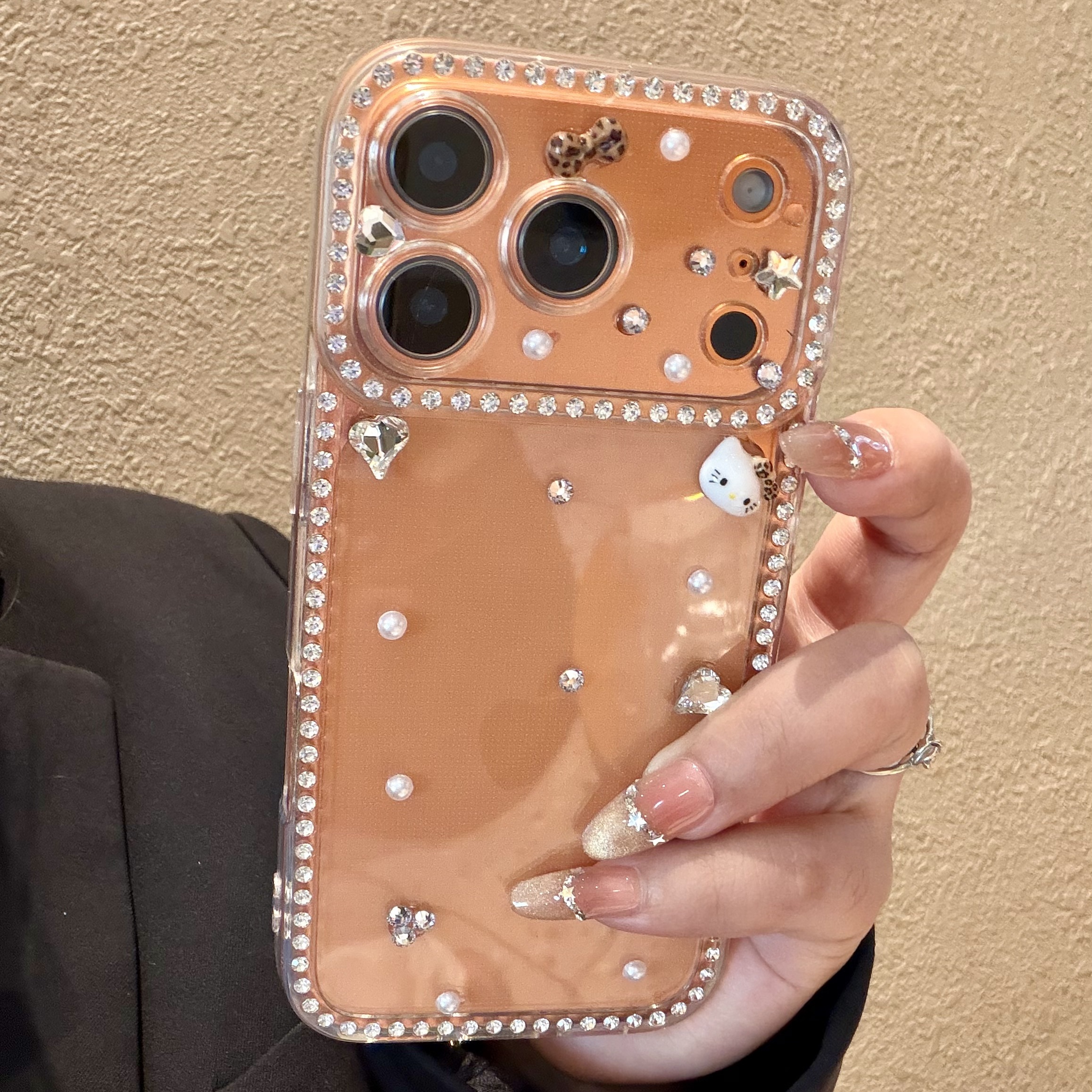 苹果立体水钻kt猫带手链