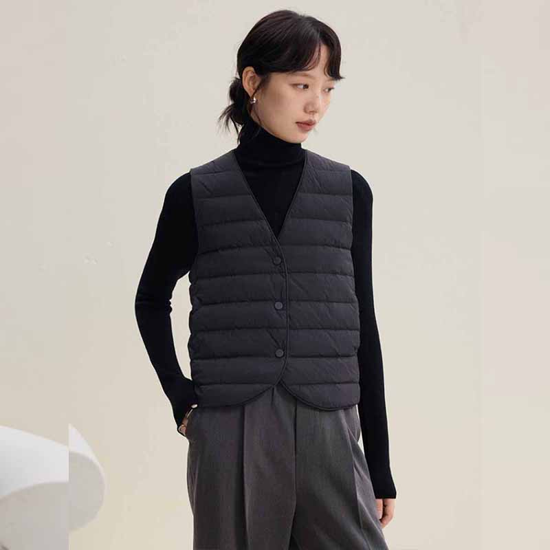 羽绒服大衣内胆马甲女春秋小外套冬季保暖贴身夹棉背心~清仓特价
