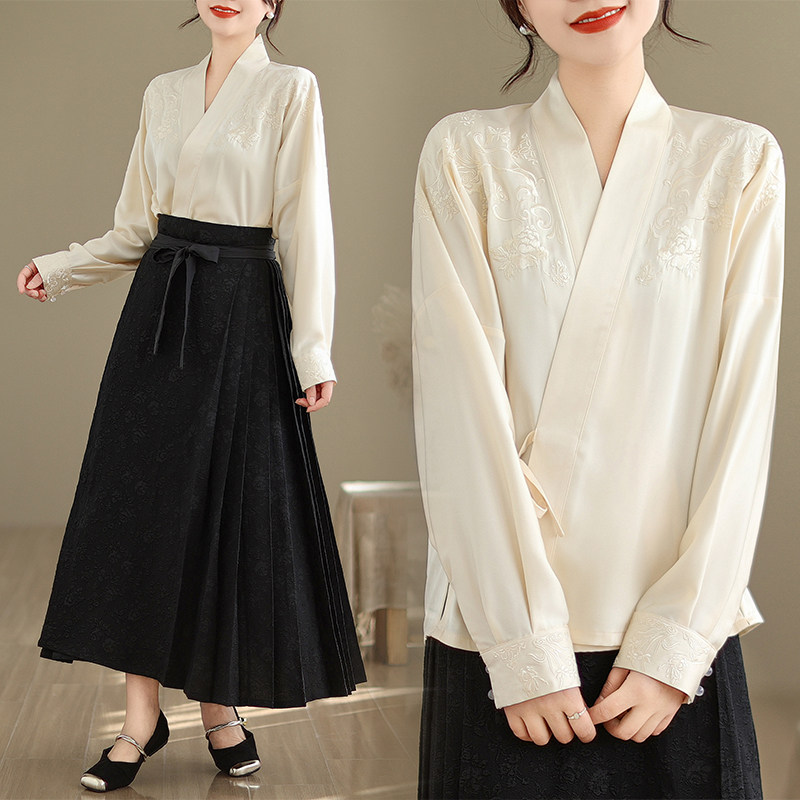 搭配马面裙衬衣国风改良汉服上衣