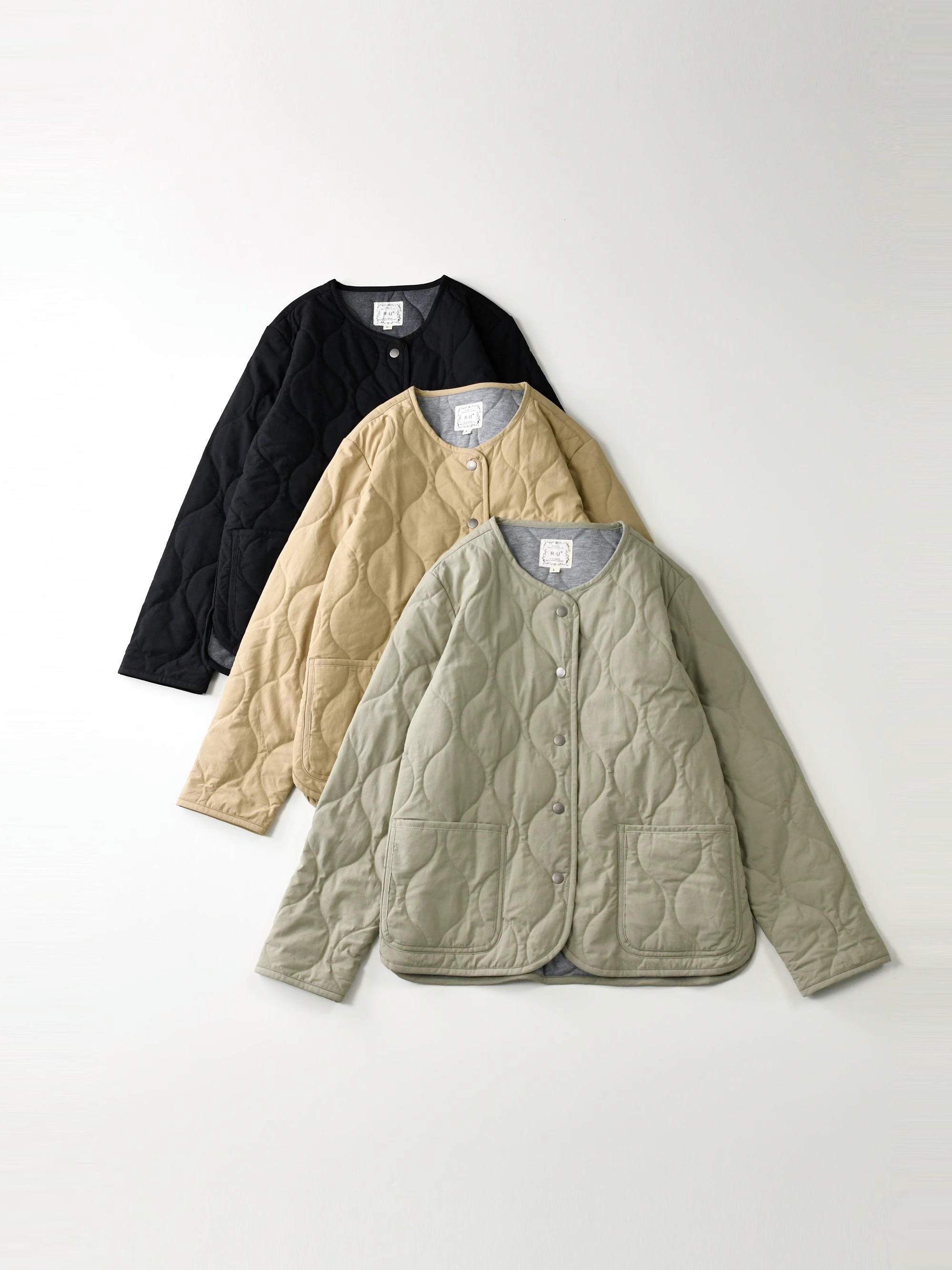 清仓捡漏~秋冬日系简约百搭薄款夹棉长袖棉衣女轻便保暖绗棉外套