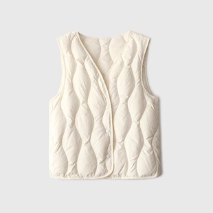 清仓特价 背心内胆 奶白色羽绒棉马甲女秋冬轻薄保暖内穿百搭短款