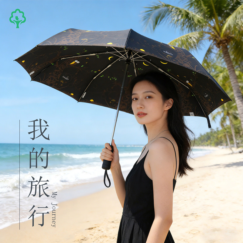 韩国猫头鹰时尚伞吴世勋同款防晒紫外线小清新三折叠全自动晴雨伞