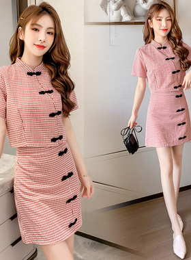 深依度2023夏装新款女装春夏季时尚改良旗袍两件套 12355  FK-W