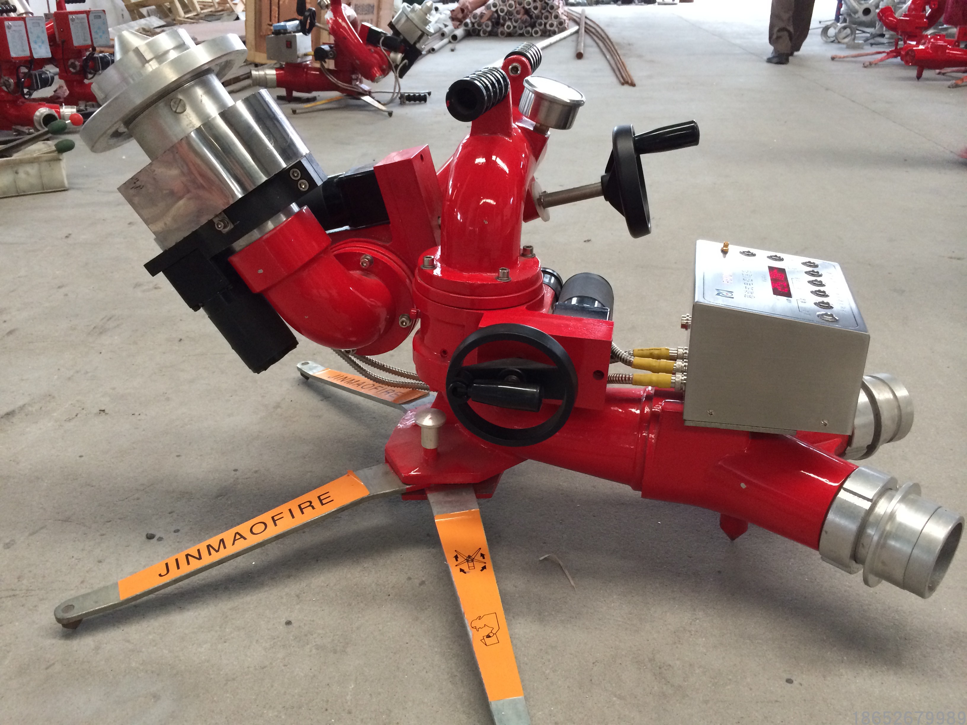 茂鑫牌电控消防水炮PSKDY40ZB 移动式无线遥控自摆金茂比武消防炮