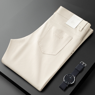 轻奢高端莱赛尔休闲裤男款2026春夏新款直筒弹力修身通勤商务长裤