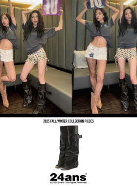 24ans【柳智敏 孙彩瑛同款】可拆卸裤管靴 堆堆变直筒靴子 矮子乐