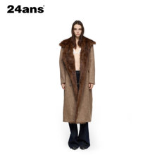24ANS LTD【周洛汐同款】10年专注做服装 | 毛领拼接羊毛大衣