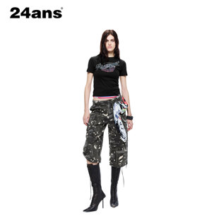 24ANS LTD 朋克grunge牛仔⑴酵素精洗⑵手工磨破⑶定制迷彩面料