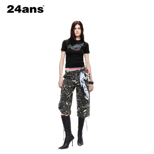 24ANS LTD 朋克grunge牛仔⑴酵素精洗⑵手工磨破⑶定制迷彩面料