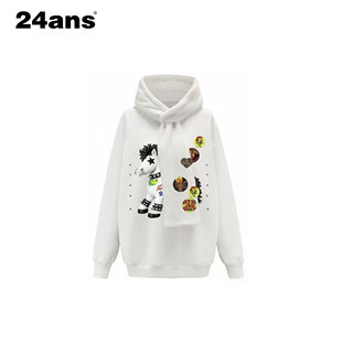24ANS LTD 【新年限定】小马薄绒连帽卫衣 带徽章