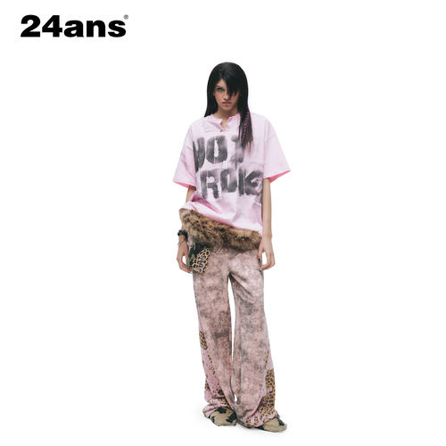 24ANSLTD拼色扎染印花休闲裤