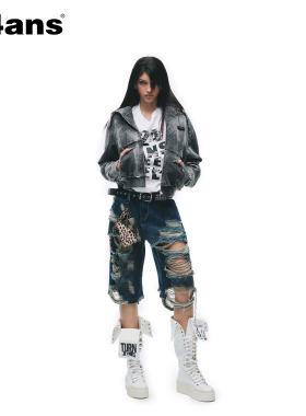 24ANS LTD 朋克grunge卫衣 ⑴扎染炒花工艺⑵毛边结构