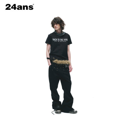 24ANS LTD 男装TMN⑴酵素精洗⑵ 后期手工铆钉⑶版型显瘦剪裁