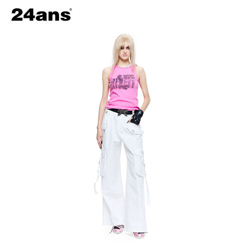 24ANS LTD 轻亚punk背心⑴丝网印花定制⑵手工铆钉⑶坑条面料