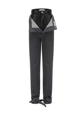 24ans 2021SS False two stitching pants 双层皮裤2024春