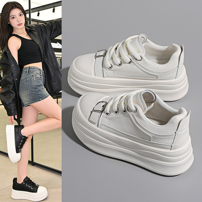 麦莎L33厚底面包鞋女小白鞋2026春季新款松糕百搭小个子休闲运动