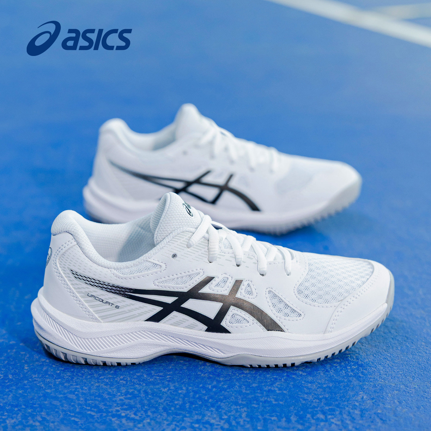 asics亚瑟士童鞋儿童羽毛球鞋UPCOURT 6 GS男童女童减震运动鞋子