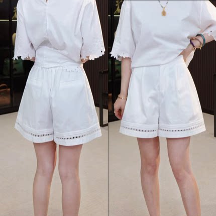 【辰大嗓严选】白色蕾丝短裤女55098