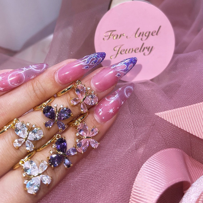 forangel欧美bm粉紫色绝美锆石