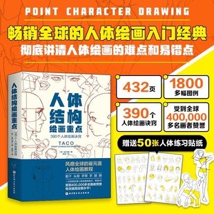 人体结构绘画重点正版 崔元喜 提升角色表现力吸引力人体绘画指南 特定线条形状使角色更具说服力美术学画画艺术 人体绘画教程书籍