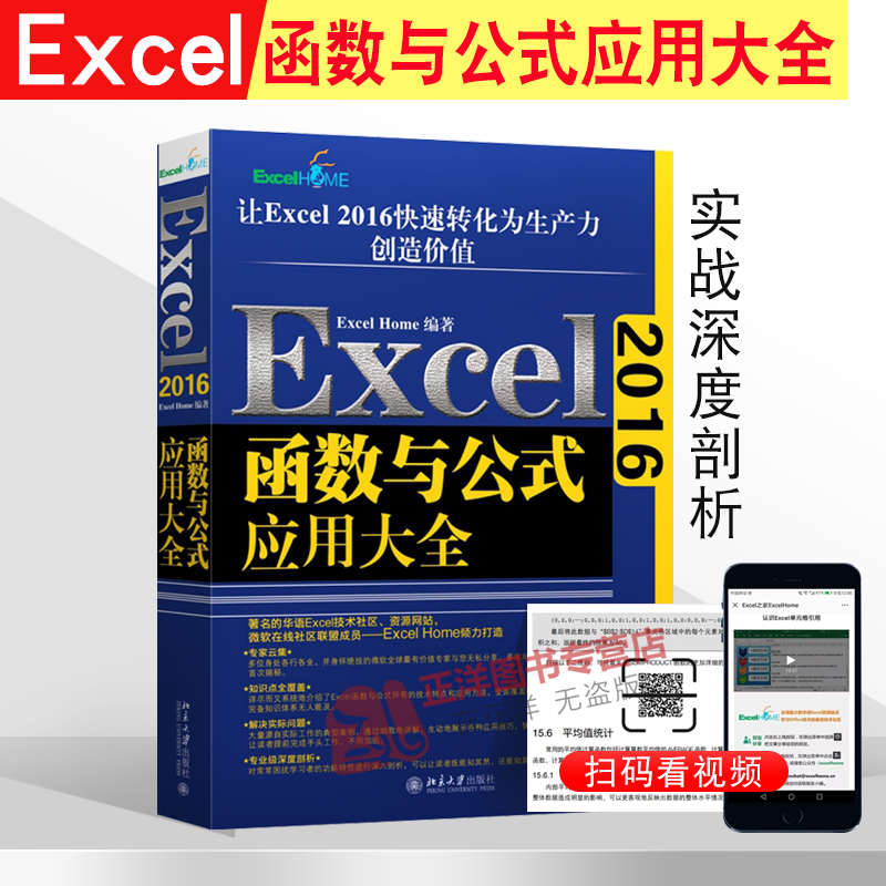 Excel 2016函数与公式应用大全 ExcelHome揭秘Excel函数公式的多项绝秘应用技术内幕 Excel软件高效办公软件教程书北大版