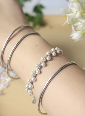 手工DIY气质蕾丝梭编珍珠项链时尚高级感高亮珠锁骨链小众颈链潮