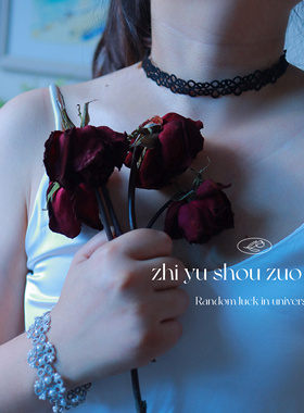 手工diy蕾丝梭编欧美风Choker小众设计感简约百搭锁骨链项链