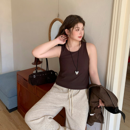 YUZI鱼子针织背心高弹显瘦百搭