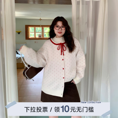YUZI波点复古少女宽松软糯毛衣