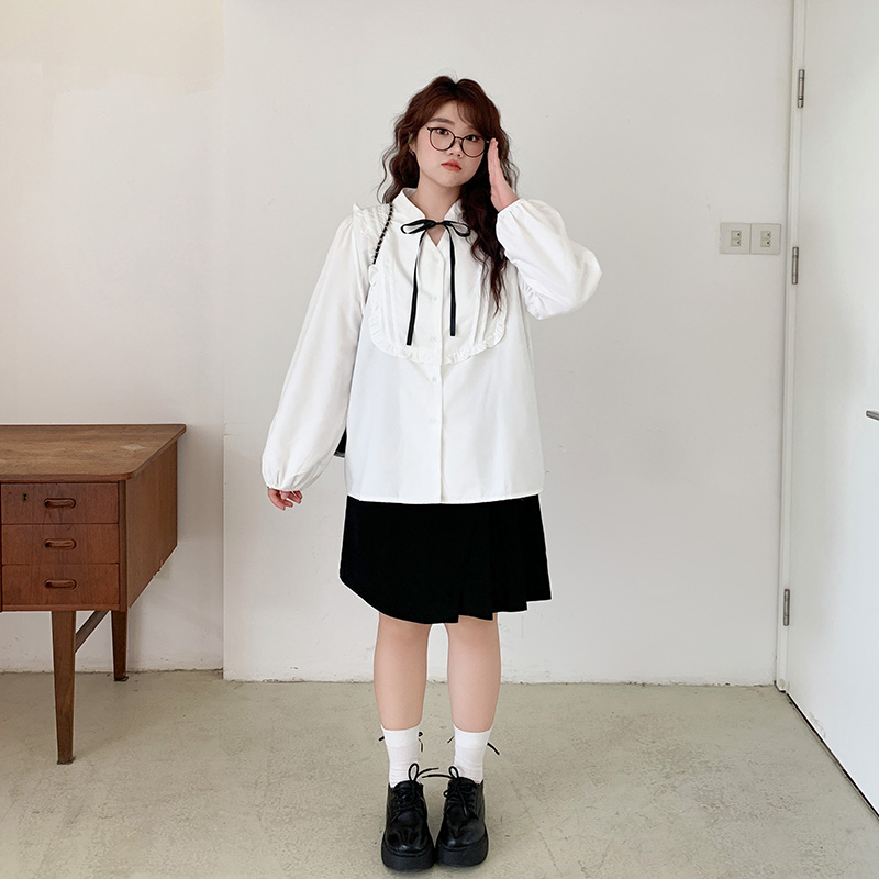 YUZI鱼子系带衬衫美艳温柔浪漫