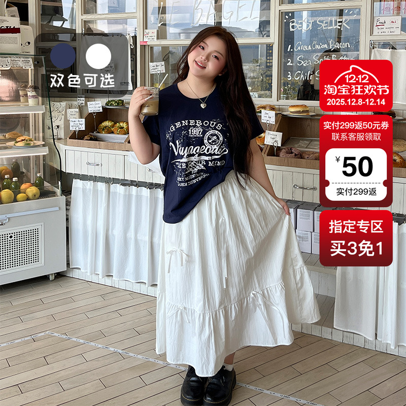 YUZI鱼子正肩印花T恤美式复古