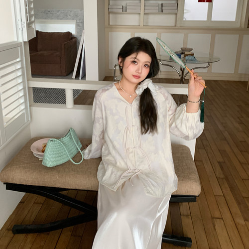 YUZI鱼子新中式套装微胖大码女装