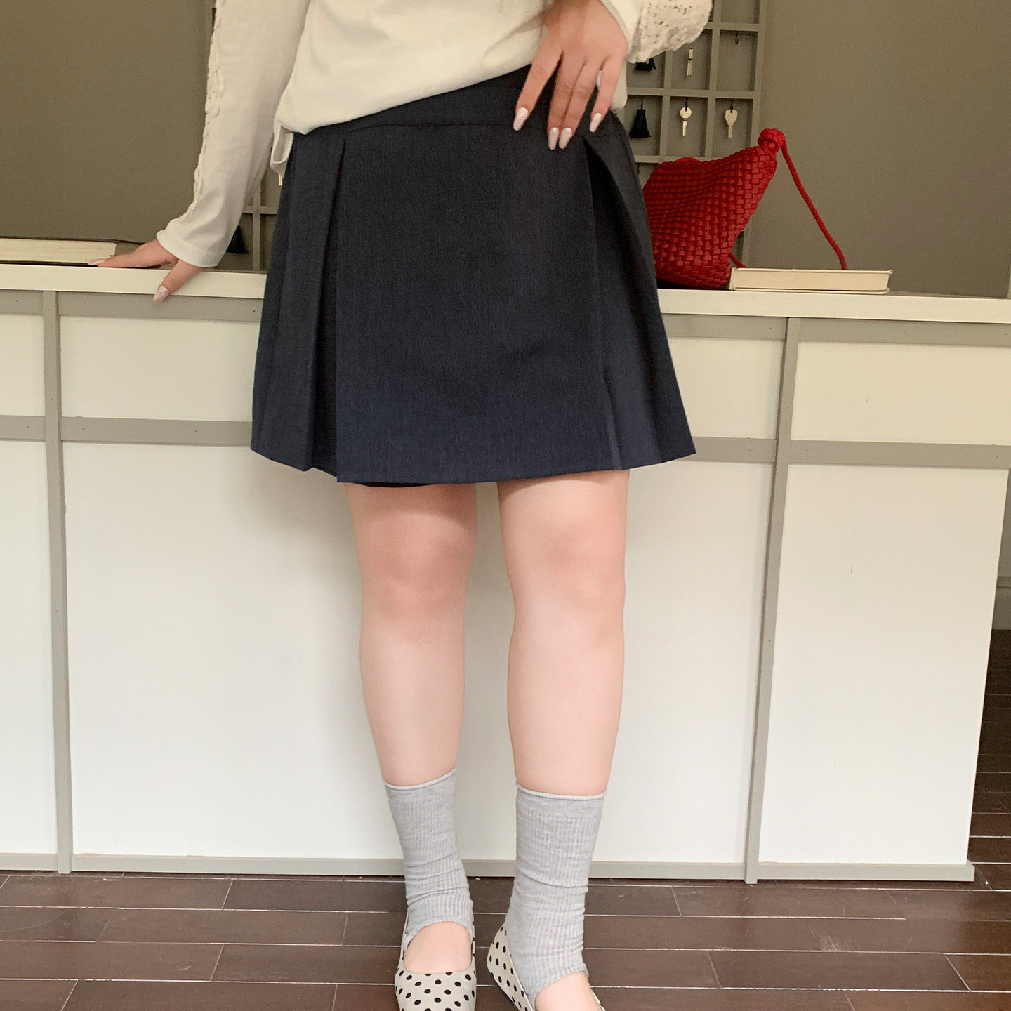 YUZI学院风黑色A字西装半身裙女高腰遮肉显瘦百搭短裙大码女装