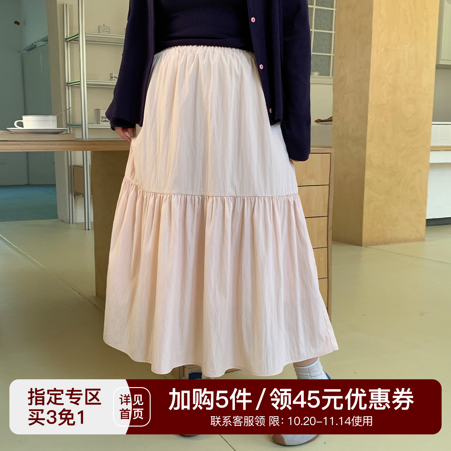 YUZI鱼子秋粉连衣裙浪漫氛围