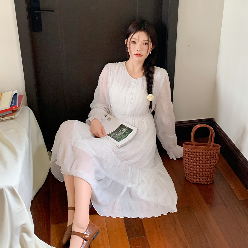 YUZI魚子A字連衣裙子溫柔仙氣