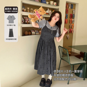 YUZI鱼子减龄韩系套装 设计 微胖mm妹显瘦遮肉200斤时尚 大码 女装