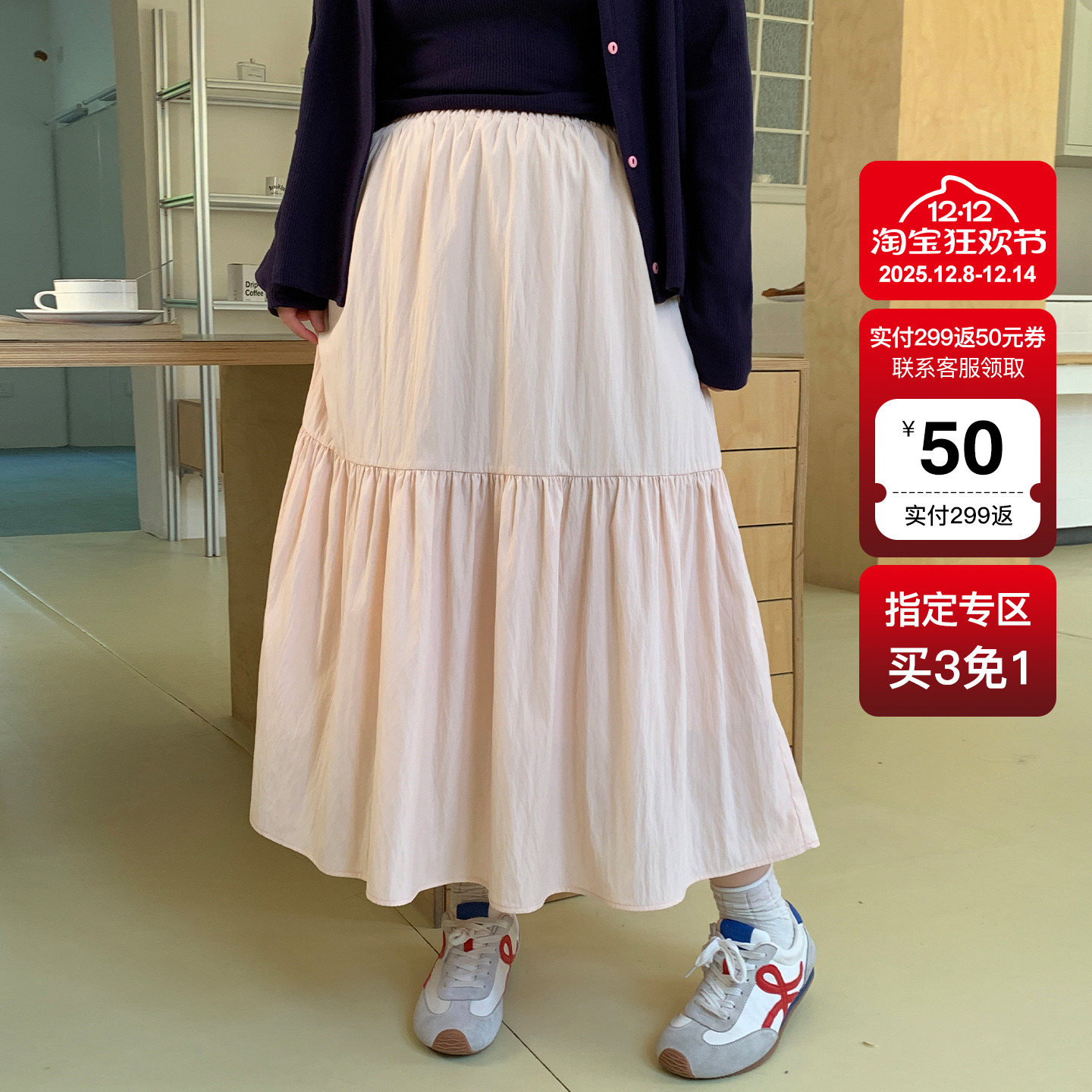 YUZI鱼子秋粉连衣裙浪漫氛围