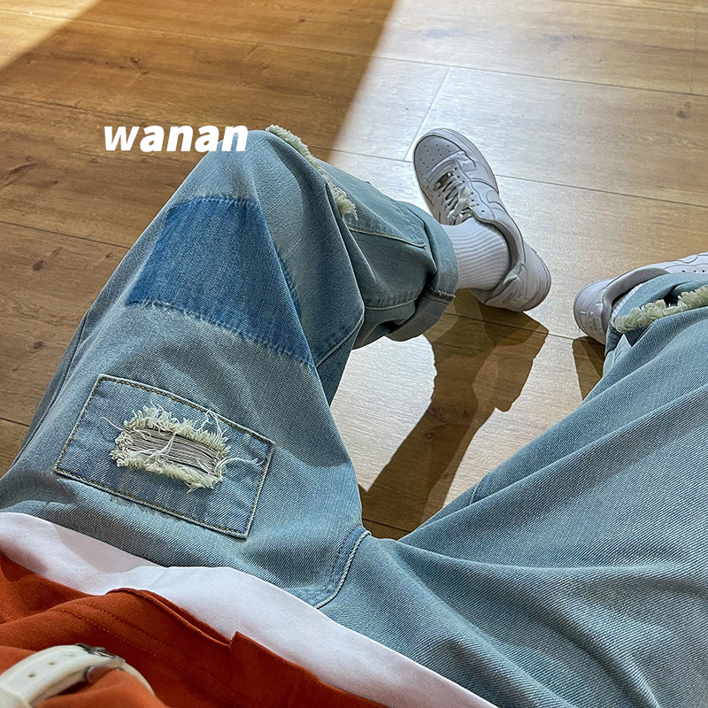 Work clothes casual jeans men's fashion brand loose large hip hop beggar pants men's pants