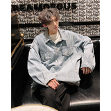 男女款慵懒风情侣百搭上衣美式夹克衫高街牛仔外套HY28P70控98，男装工装外套，电商A102B