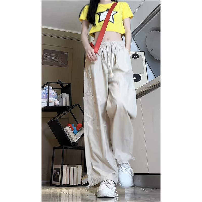 直筒显瘦设计感长裤男女阔腿裤vibe日系裤脚可调节休闲裤K566TP38,男装休闲裤,电商A102B