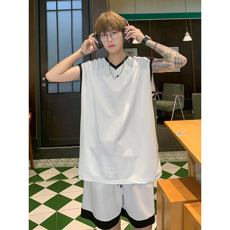 新款美式外穿篮球运动服套潮流时尚宽松休闲运动服装T10TP50控78,男装衬衫,电商A102B
