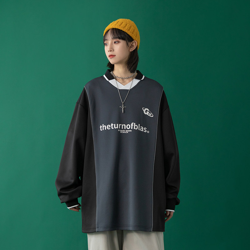 潮牌情侣春季宽松卫衣套头男女bf男友风外套潮HY05T,男装卫衣,电商A102B