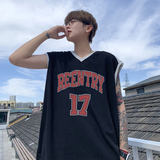 时尚潮流美式高街17号篮球服宽松休闲无袖外穿运动服套装T12TP55，男装衬衫，电商A102B