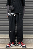2021春抽绳束脚直筒牛仔裤男宽松简约贴标休闲长裤K105TP45控58，男装牛仔裤，电商A102B